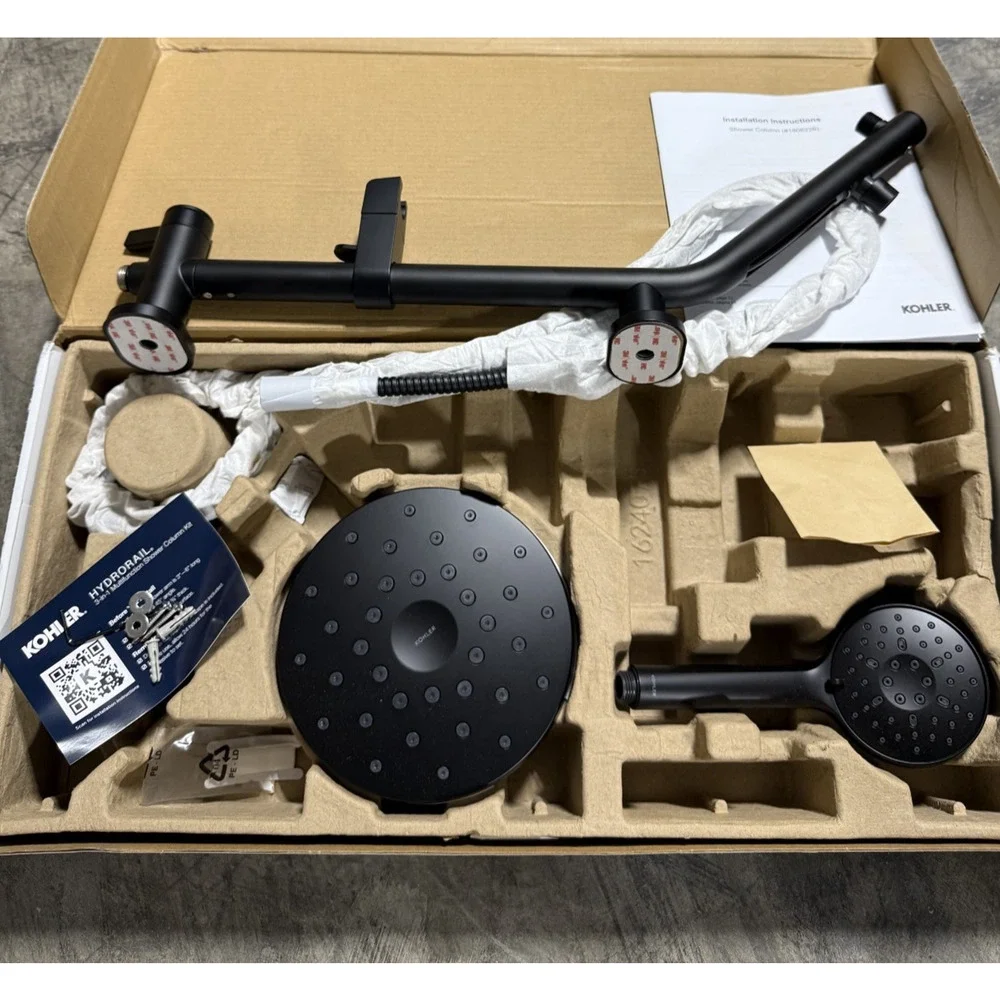 Kohler HydroRail 3-in-1 Multifunction Showerhead and Column Kit - Matte Black